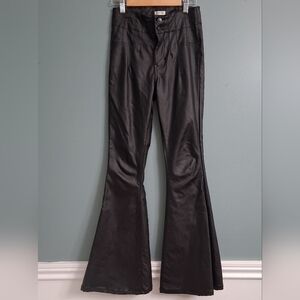 Modish Rebel Youth Faux Leather Flare Pants - Black - Size 12 Kids